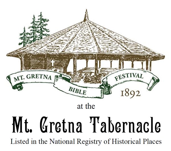 Mt. Gretna Bible Festival logo — hand-drawn Tabernacle illustration, est. 1892
